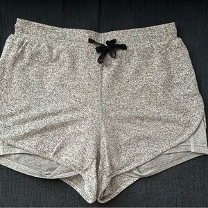 ZYIA Heather Gray Pajama Shorts with Black Tie